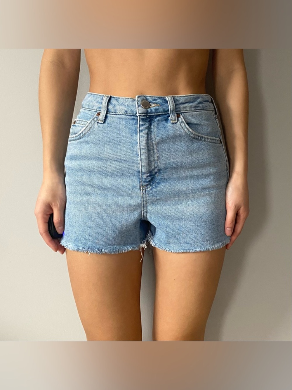 Topshop high-waisted denim shorts